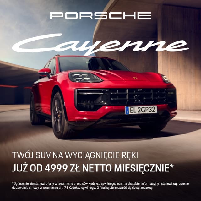 Kreacja: Oferta Porsche Cayenne